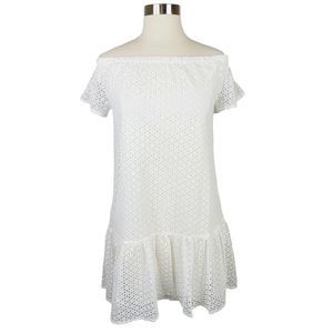 Central Park West x REVOLVE Bristol White Eyelet Mini Dress - Size Medium